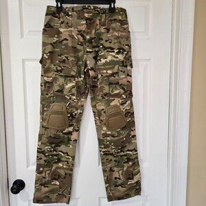 Tactical Camouflage Pants Knee Guards Ripstop Fabric Multi Pocket Size 32x30